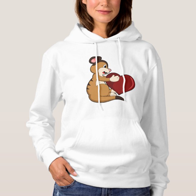 Meerkat with Heart Hoodie (Front)