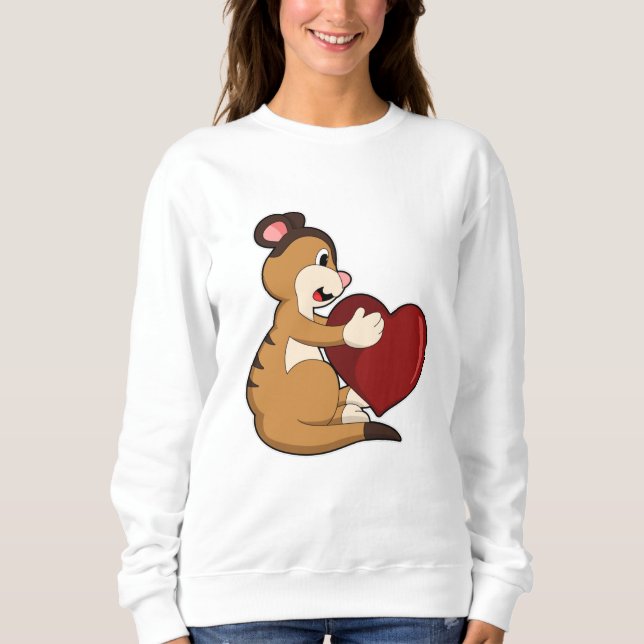 Meerkat with Heart Sweatshirt (Front)
