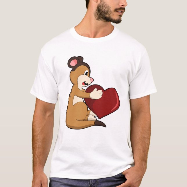 Meerkat with Heart T-Shirt (Front)