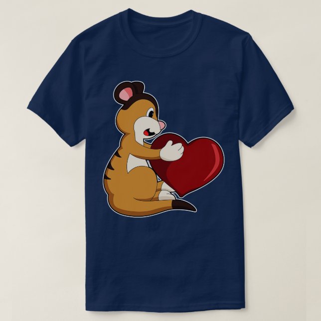 Meerkat with Heart T-Shirt (Design Front)