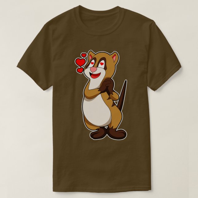 Meerkat with Hearts T-Shirt (Design Front)