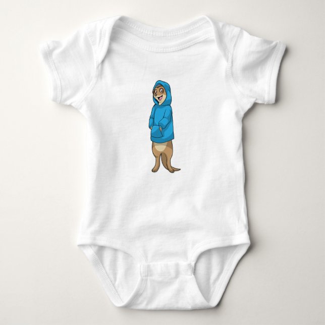 Meerkat with Hoodie Baby Bodysuit (Front)