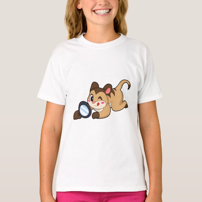 Meerkat with Magnifying glass T-Shirt (Front)