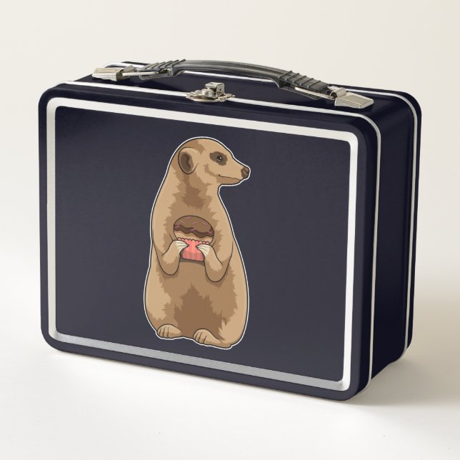 Meerkat with Muffin Metal Lunch Box (Front)