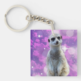 Meerkat With Pink Sparkle, Key Ring