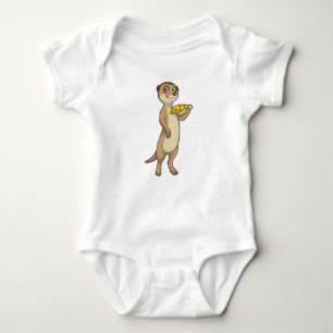 Meerkat with Pizza Baby Bodysuit