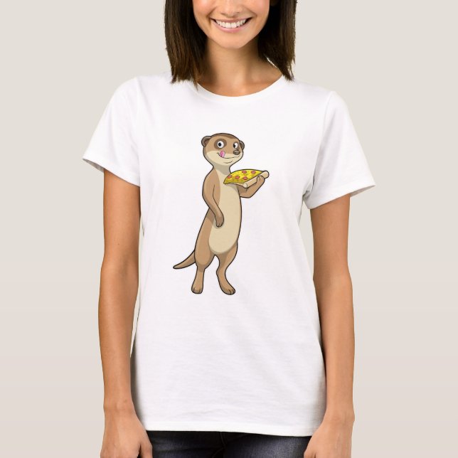 Meerkat with Pizza T-Shirt (Front)