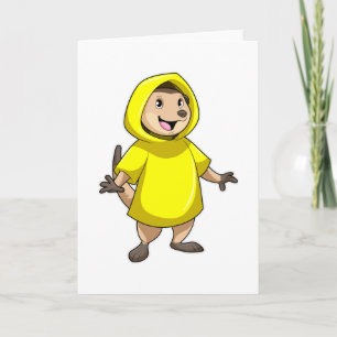 Meerkat with Raincoat Card