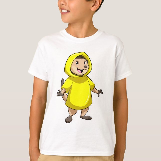 Meerkat with Raincoat T-Shirt (Front)