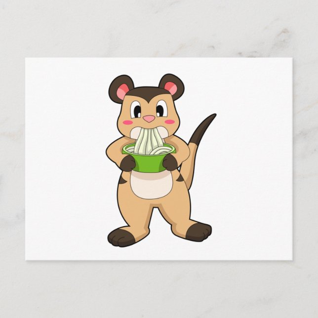 Meerkat with Ramen Postcard (Front)