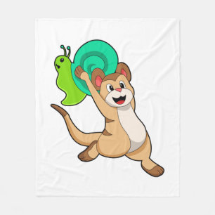 Meerkat with Snail.PNG Fleece Blanket