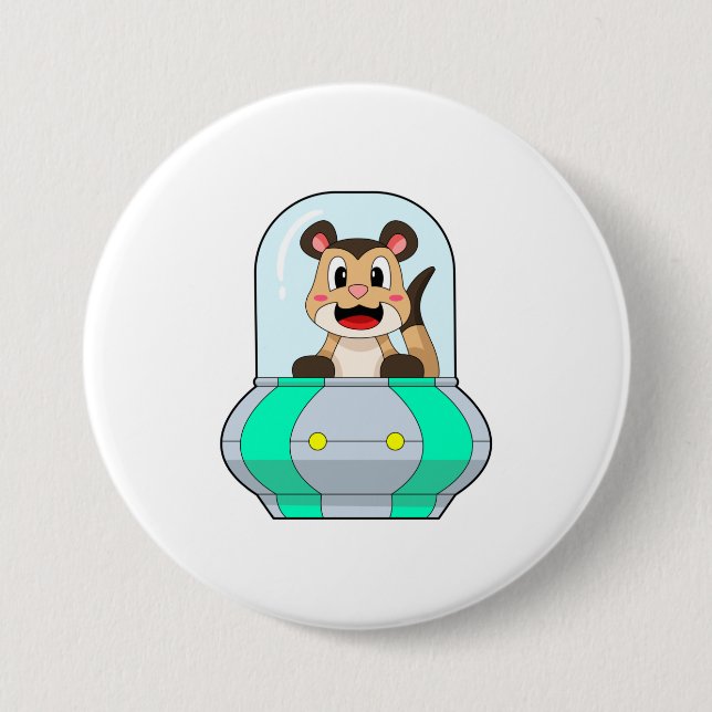 Meerkat with Submarine 7.5 Cm Round Badge (Front)