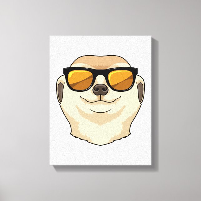 Meerkat with Sunglasses Canvas Print (Front)