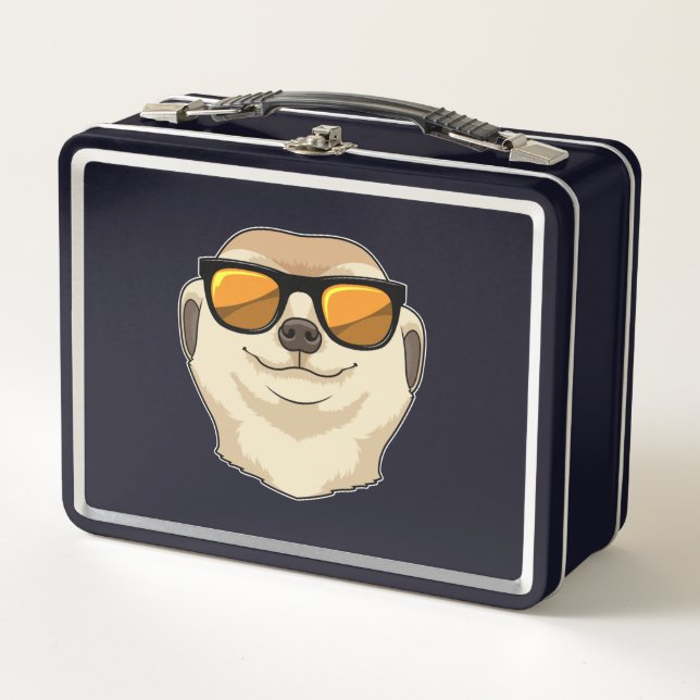 Meerkat with Sunglasses Metal Lunch Box (Front)