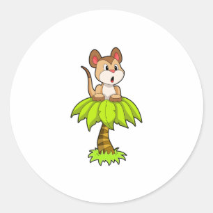 Meerkat with Tree Classic Round Sticker
