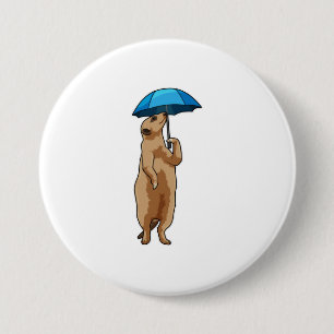 Meerkat with Umbrella 7.5 Cm Round Badge