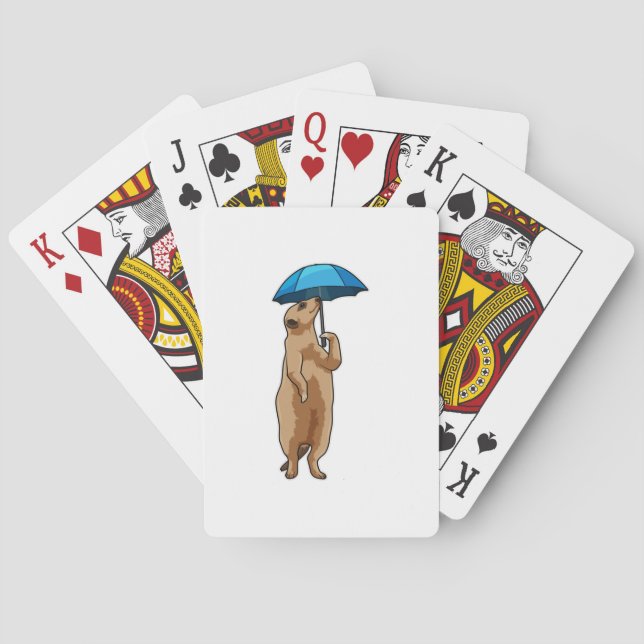 Meerkat with Umbrella Playing Cards (Back)