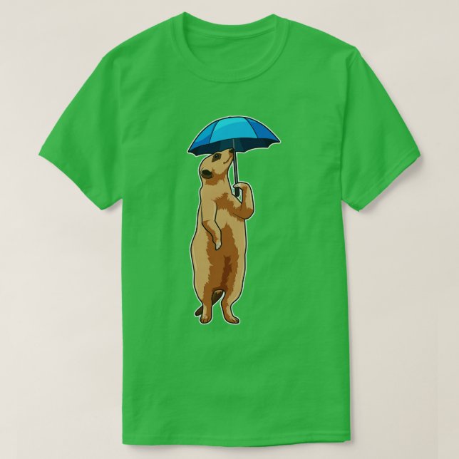 Meerkat with Umbrella T-Shirt (Design Front)