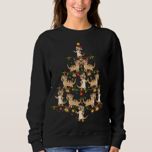 Meerkat Xmas Tree Gift Santa Hat Meerkat Christmas Sweatshirt