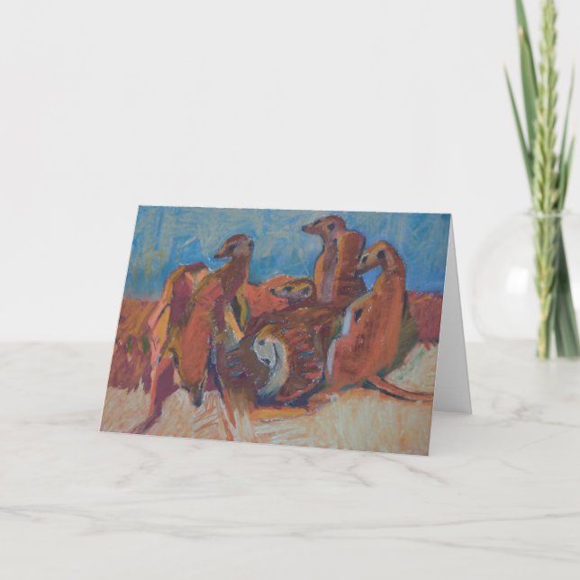 Meerkats at sunset - Art Card (Front)