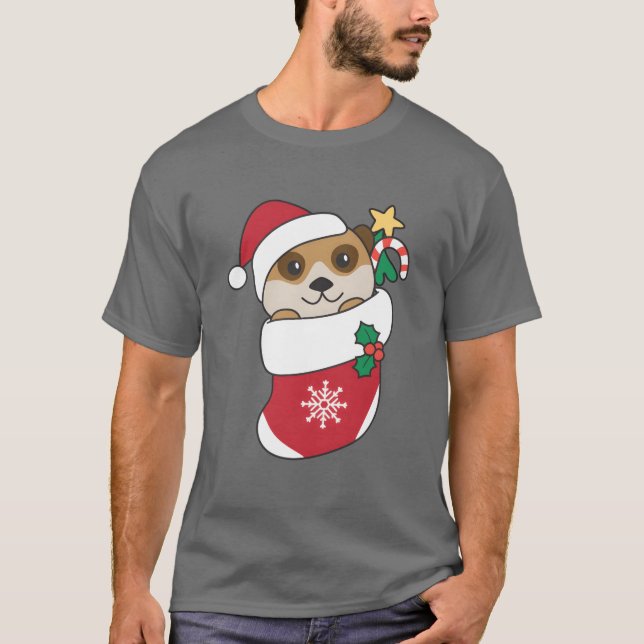 Meerkats Christmas Snow Winter Animals friend T-Shirt (Front)