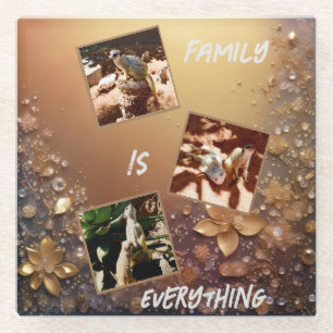 Meerkats Family Is Everything, Glass Coaster