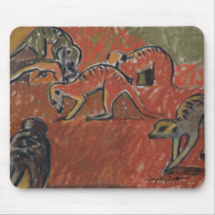 Meerkats foraging - Art mousepad