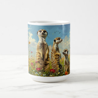 Meerkats In Flowers Coffee Mug