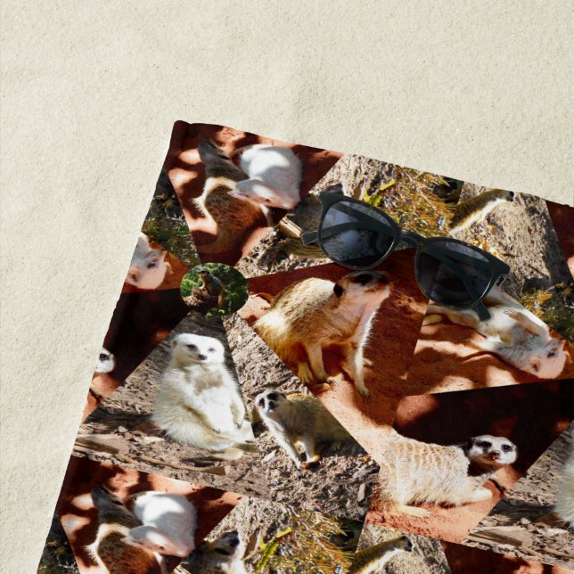 Meerkats In Triangles, Beach Towel (In Situ)