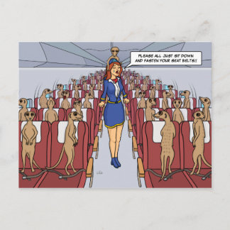 Meerkats on a Plane Postcard