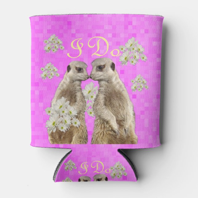 Meerkats Take Their Wedding Vows, Can Cooler (Front)