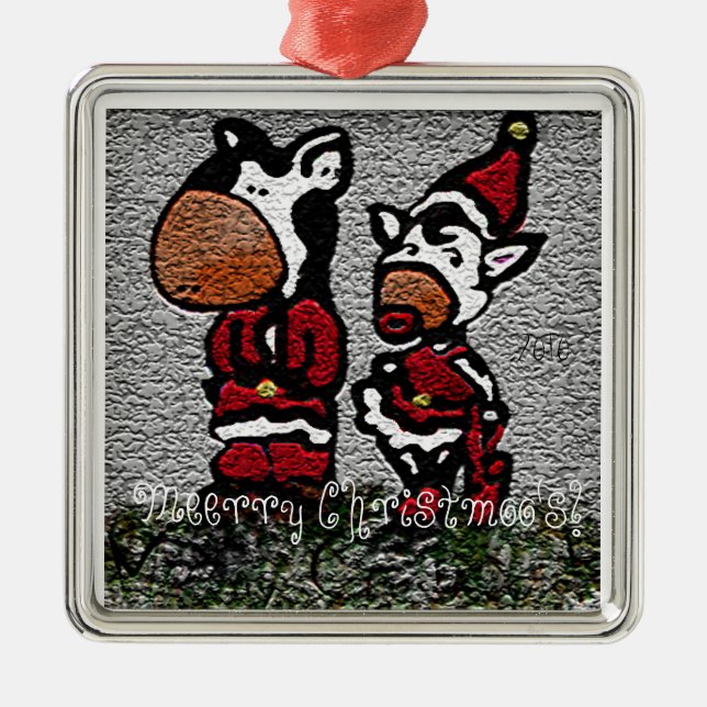 Meerry Christmoo's! Metal Tree Decoration (Front)