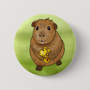 Meerschweinchen mit Schnecke  Button