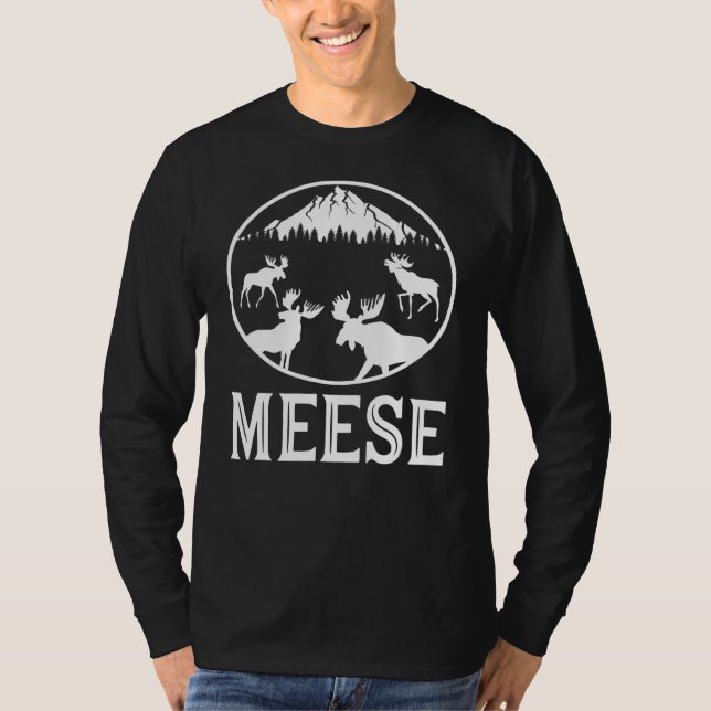 Meese  Plural Of Moose English Grammar Joke T-Shirt (Front)