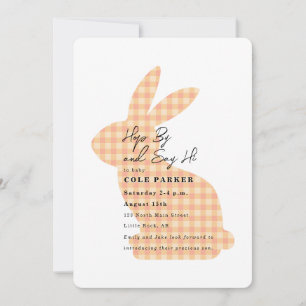 Meet and Greet Gingham Bunny Baby Shower Invitation