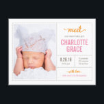 MEET HER Modern Birth Announcement<br><div class="desc">Simply modern. Always stylish. © www.themodcards.com</div>