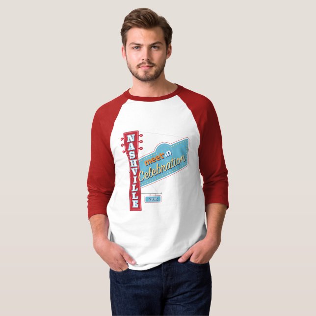 Meet-in Nashville men's baseball jersey T-Shirt (Front Full)