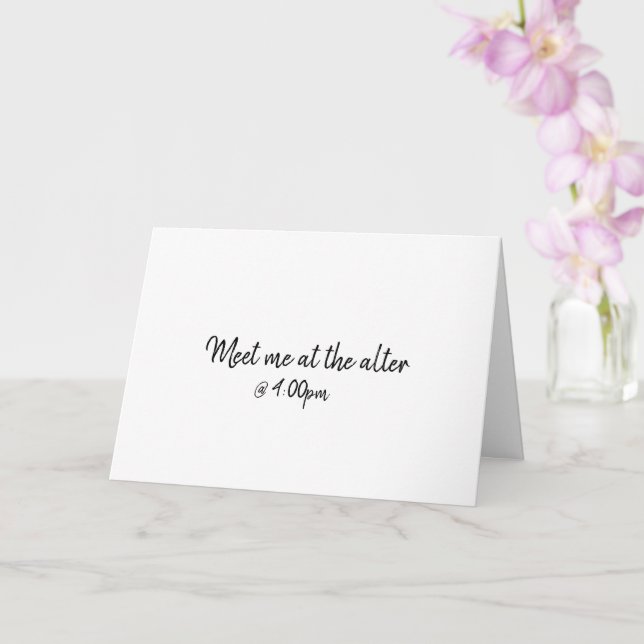 Meet Me At Alter Day-Of Wedding Customisable Note Card (Orchid)