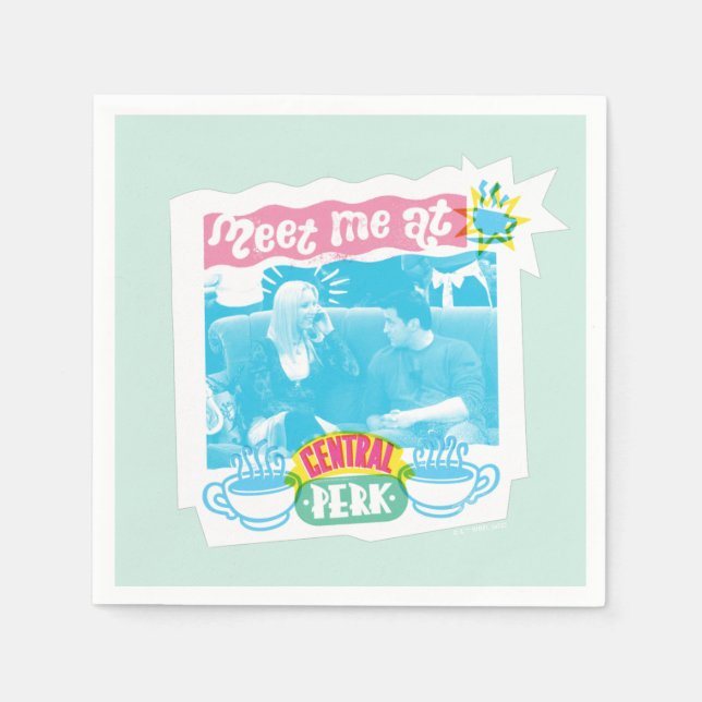 Meet Me at Central Perk Neon Graphic Napkin (Front)