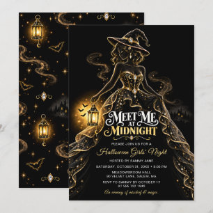 Meet Me at Midnight Halloween Girls Night Invitation