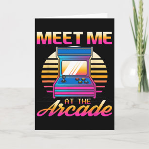 Meet Me At The Arcade Gamer Vaporwave Retro Video  Card