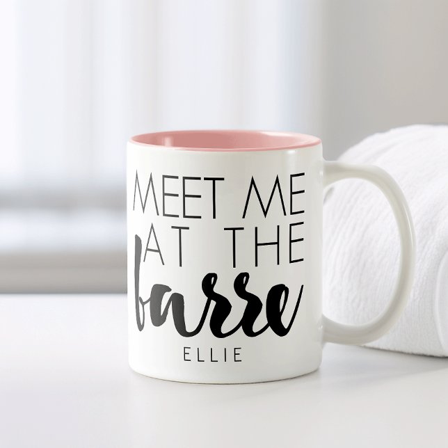 Meet Me at the Barre | Personalised Ballet Quote Two-Tone Coffee Mug (Creator Uploaded)