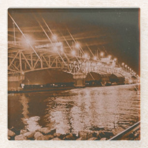 Meet Me At The Bay Glass Art Coaster