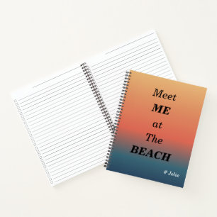 Meet Me At The Beach Summer Beach Sunrise Spiral Notebook