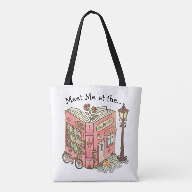 Meet Me At The Bookstore Tote Bag (Back)