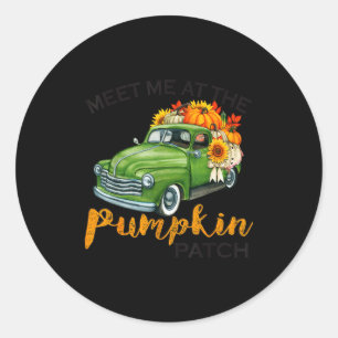 Meet Me At The Pumpkin Patch Ckup Fall Thanksgivin Classic Round Sticker