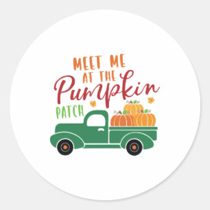 Meet Me At The Pumpkin Patch Classic Round Sticker