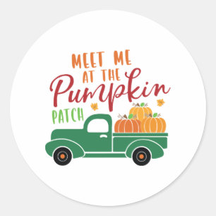 Meet Me At The Pumpkin Patch Classic Round Sticker
