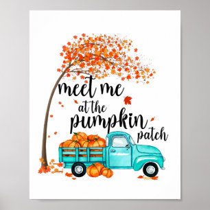 Meet Me At The Pumpkin Patch Halloween Vintage Tru Poster