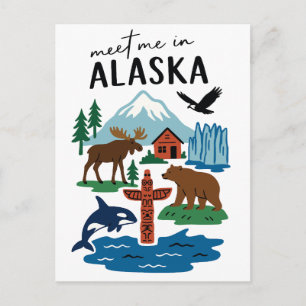 Meet Me In Alaska Wildlife Nature Souvenir Postcard